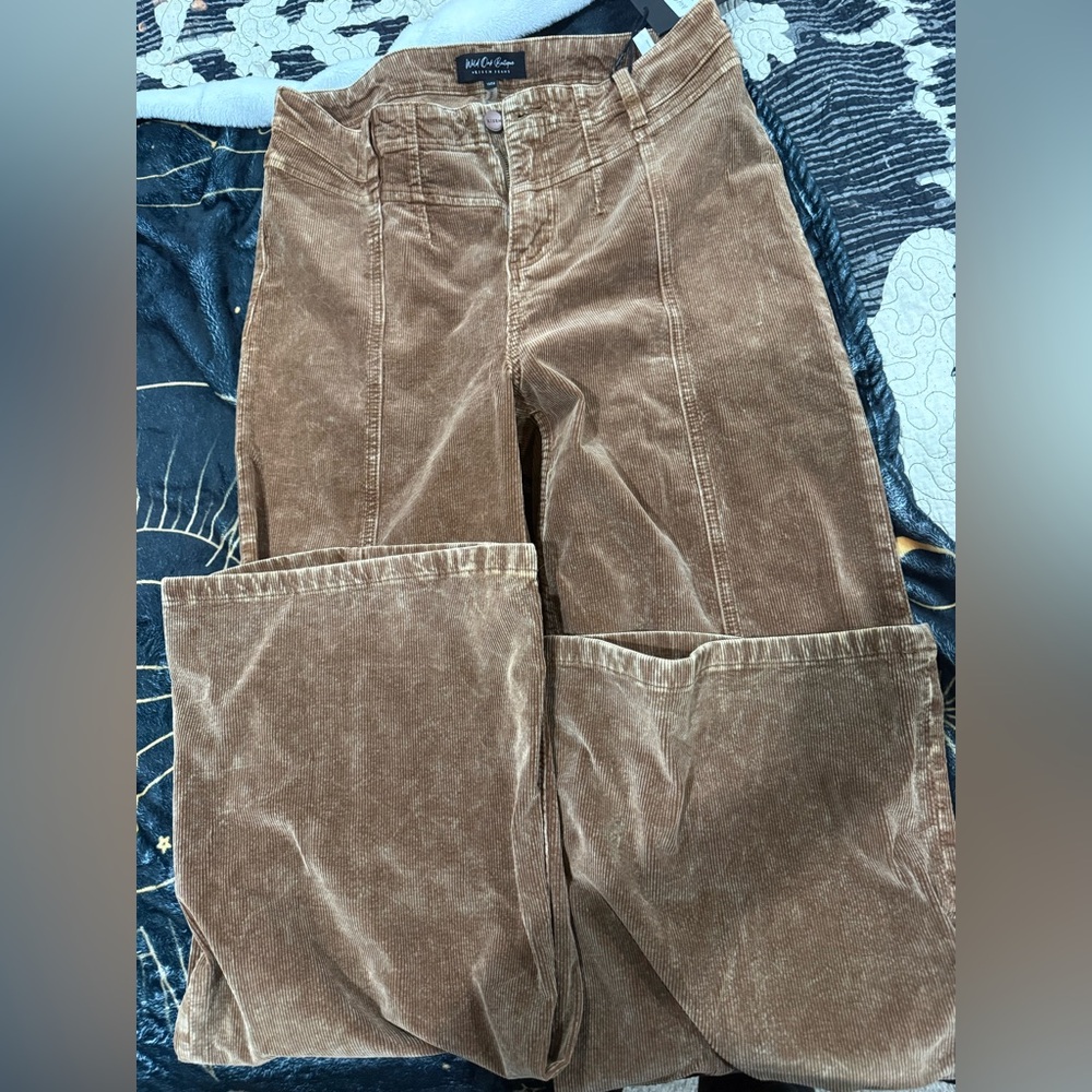 A New Day Wide-Leg Velvet Pants in Brown